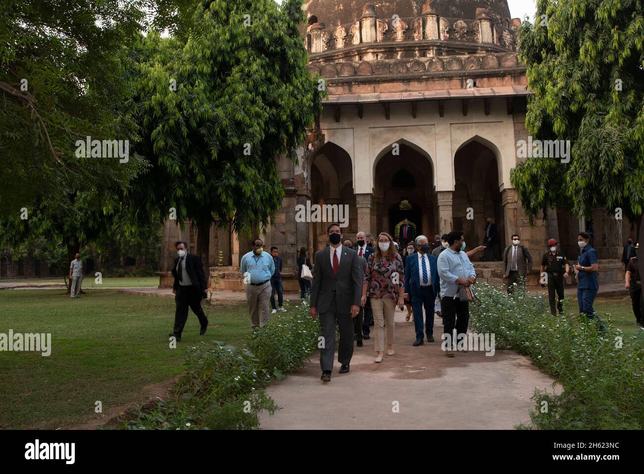 Reportage:  Defense Secretary Dr. Mark Esper visits Lodhi Garden, India, Oct. 26, 2020. Stock Photo