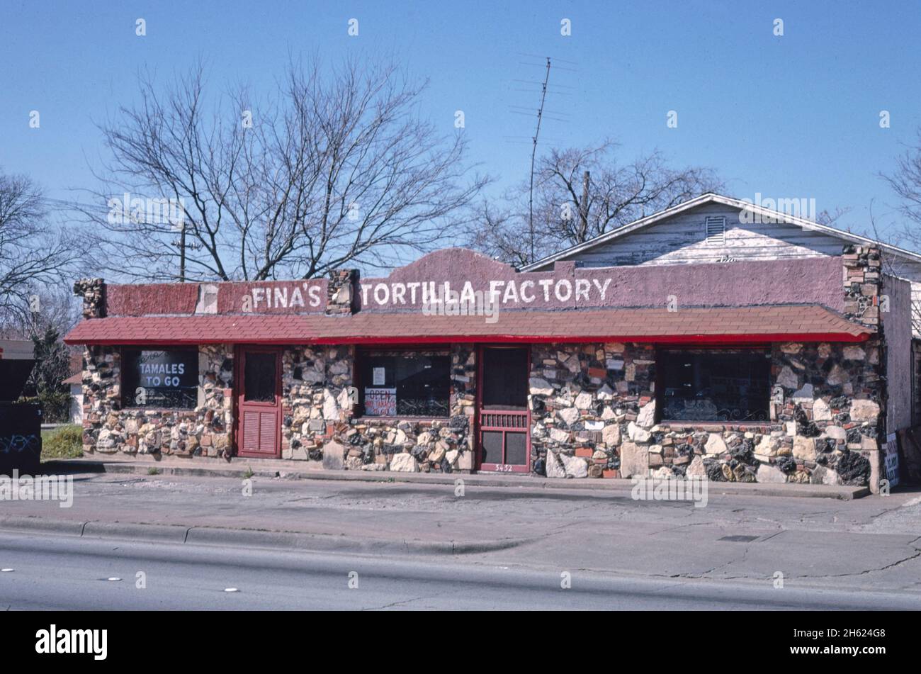 Fina's Tortilla Factory, Hemphill Street, Fort Worth, Texas; ca. 1995 Stock Photo