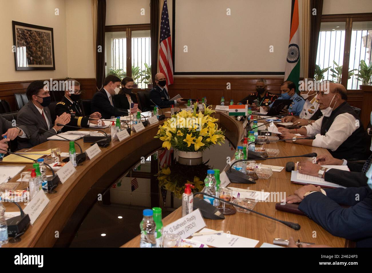 Reportage:  Defense Secretary Dr. Mark Esper visits India, Oct. 26, 2020. Stock Photo