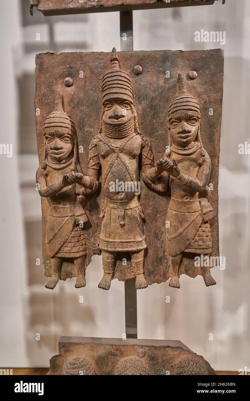 The British Museum. Benin Bronzes. African art.   16th century African art Stock Photo