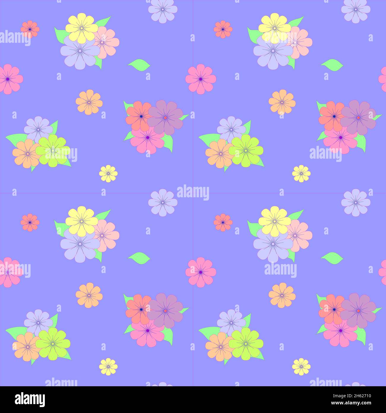 floral seamless pattern on blue background Stock Photo Alamy