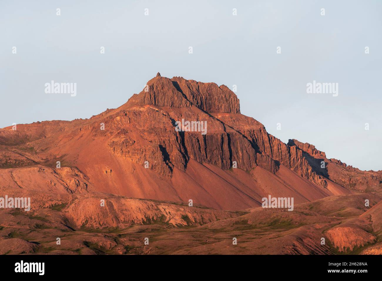 sunset view of the mountains at borgarfjörã°ur,northern iceland Stock Photo