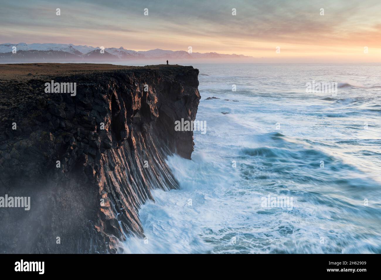 a stormy winter morning on the coast of anarstapi. Stock Photo