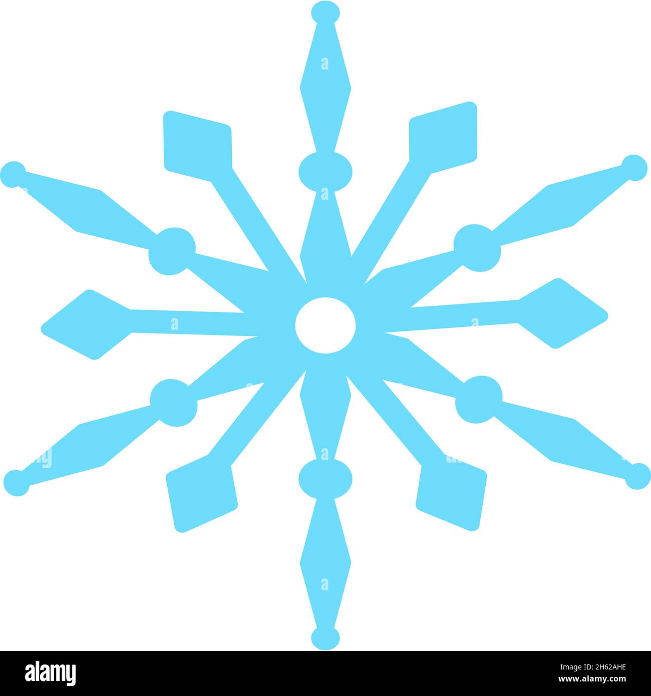 Blue Snowflake isolated on white background. Vector illustration ...