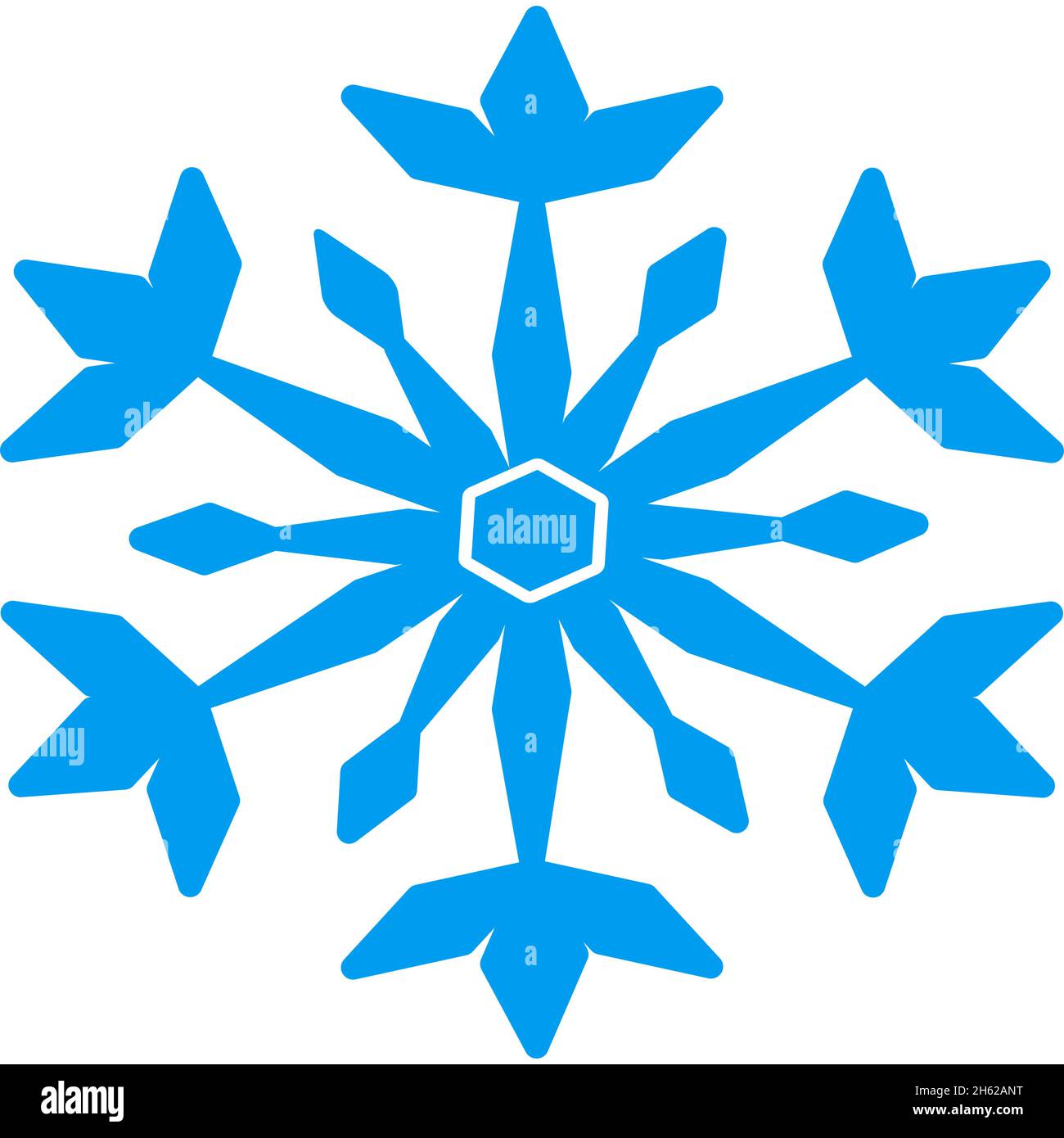 Blue Snowflake isolated on white background. Vector illustration ...