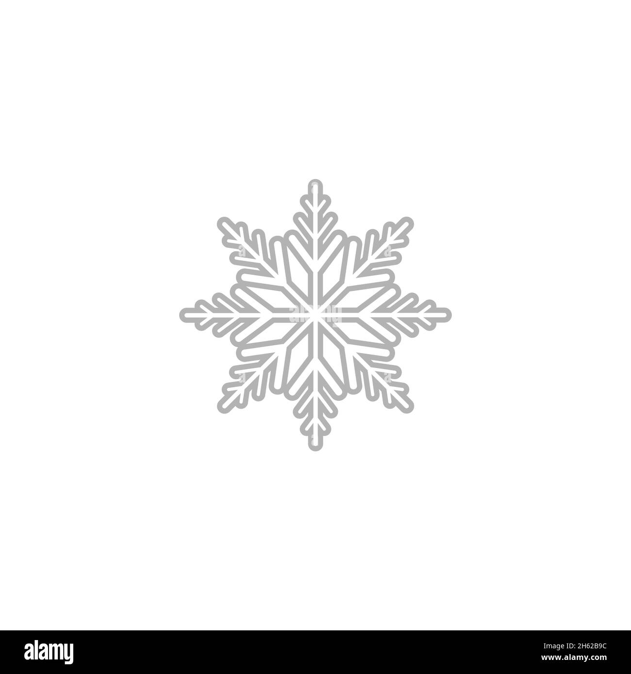 grey flat snowflake icon isolated on white. New Year pictogram. Vector ...