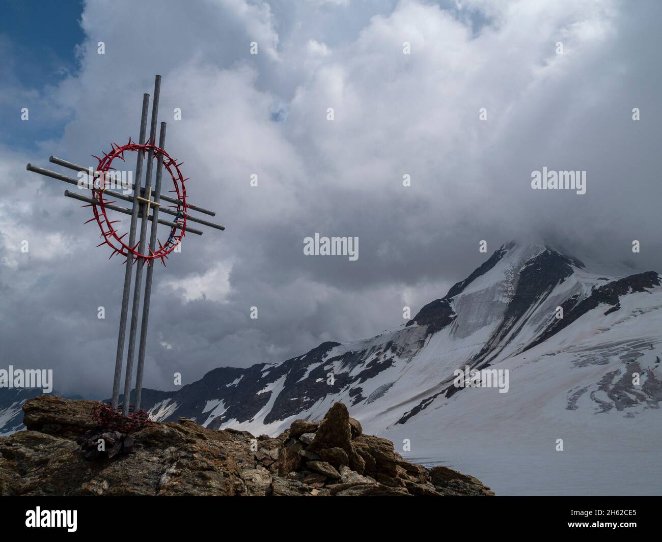 view from cima tre cannoni (3276 m) or eiskofel in the martell valley. Stock Photo