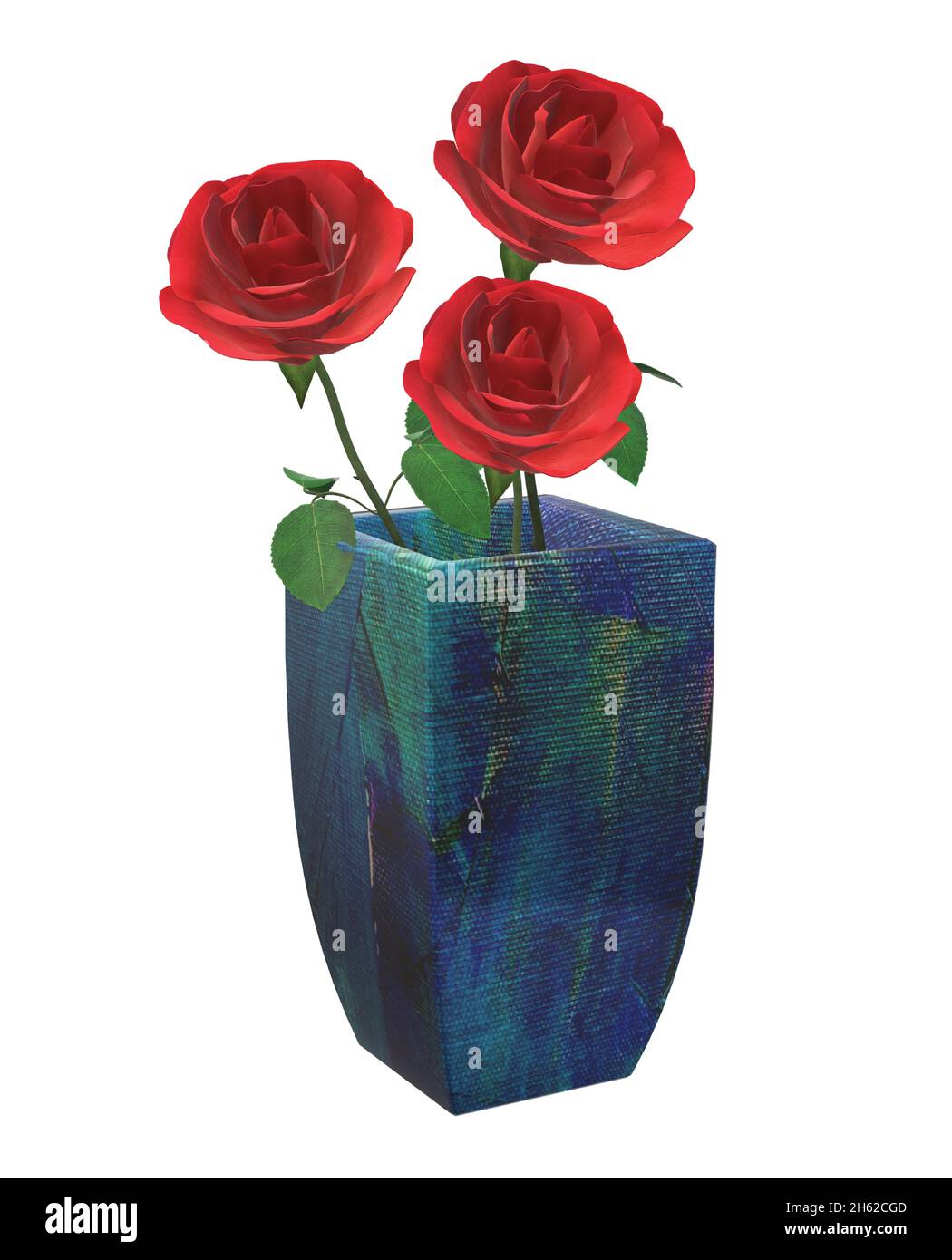Roses in Shade of Blue Vase Stock Vector