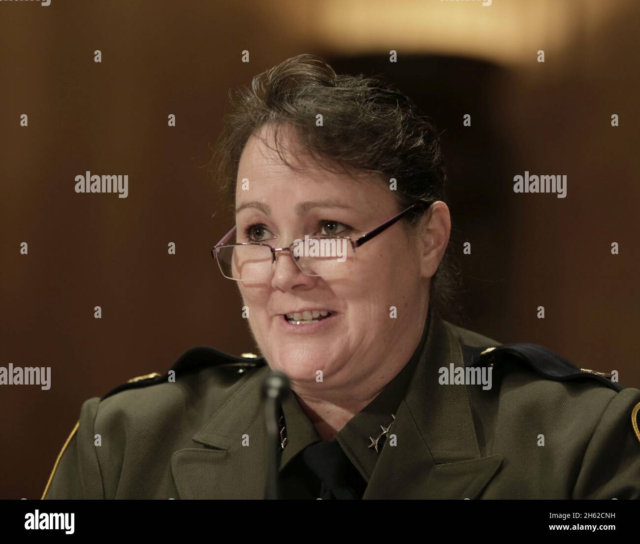 U.S. Border Patrol Deputy Chief Carla Provost testifies before the Senate Committee on Homeland Security & Governmental Affairs November 30, 2016. Stock Photo