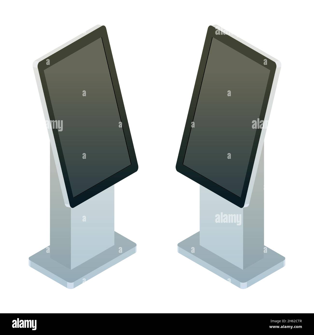 Realistic vector interactive information kiosk, terminal, stand Stock