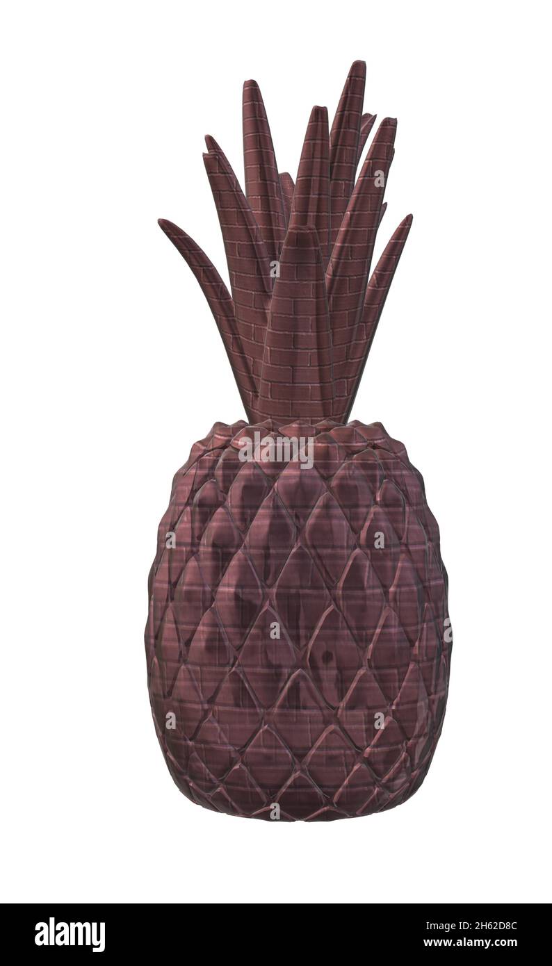 Shiny Metal Chocolate Pineapple Decoration Stock Vector