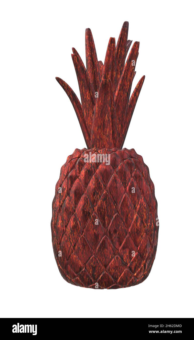 Shiny Metal Red Mahogany Pineapple Decoration Stock Vector