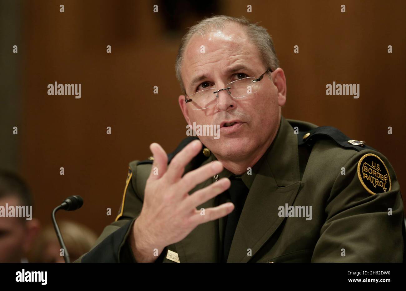 U.S. Border Patrol Chief Mark Morgan testifies before the Senate Committee on Homeland Security & Governmental Affairs in a hearing entitled “Initial Observations of the New Leadership at the U.S. Border Patrol” in the Dirksen Senate Building in Washington, D.C., November 30, 2016. Stock Photo
