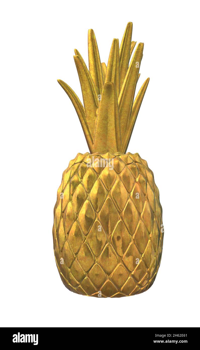 Shiny Metal Gold Golden Pineapple Decoration Stock Vector Image & Art