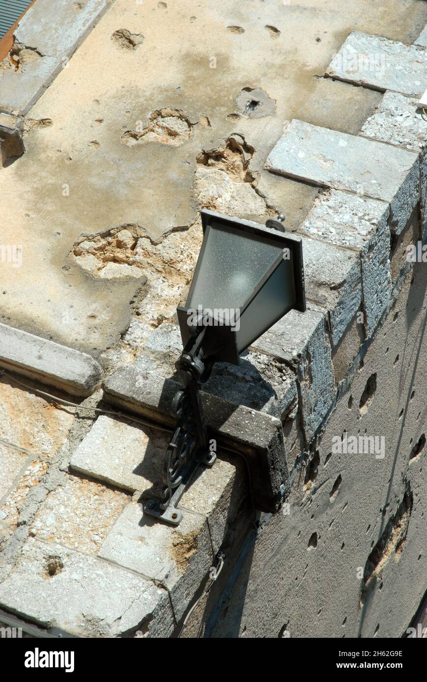 Buildings with shell damage as a result of the Balkans War, Mostar ...