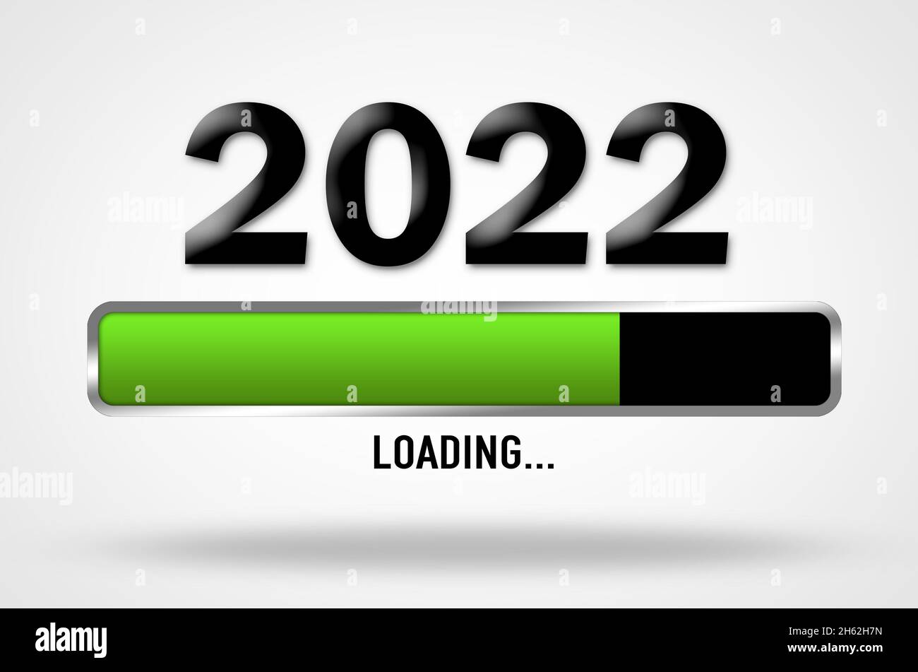 Loading bar illustration for the new year of 2022 Stock Photo