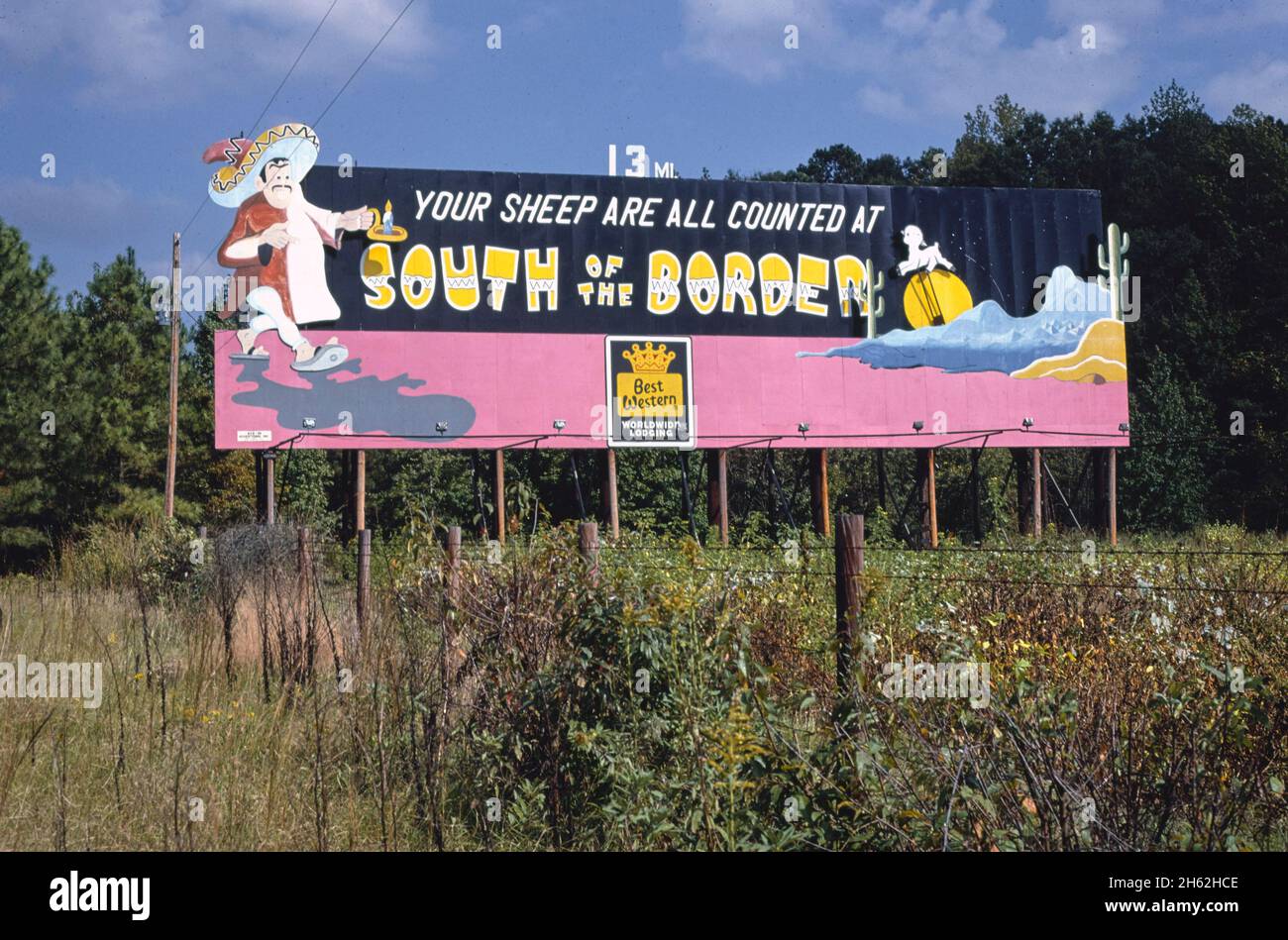 South of the border, 13 mile billboard near Dillon, South Carolina; ca. 1986 Stock Photo