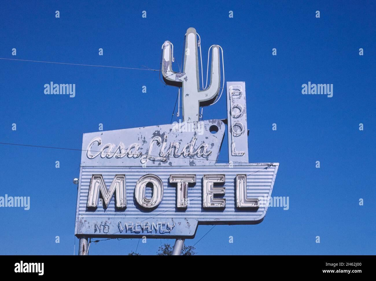 Casa Linda Motel sign, Route 99, Willows, California; ca. 1987 Stock Photo