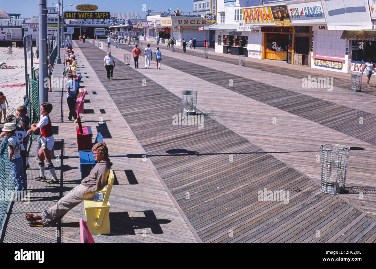 Boardwalk above, Seaside Heights, New Jersey; ca. 1978 Stock Photo Alamy
