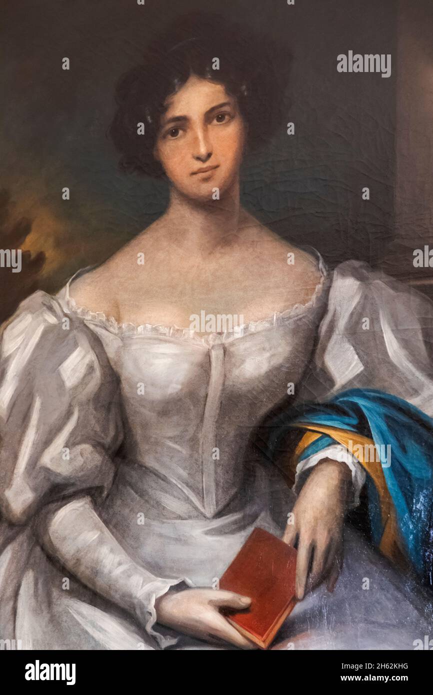 england,hampshire,alton,chawton,chawton house,portrait of the actress and writer frances kemble (1809-1893) date unknown Stock Photo