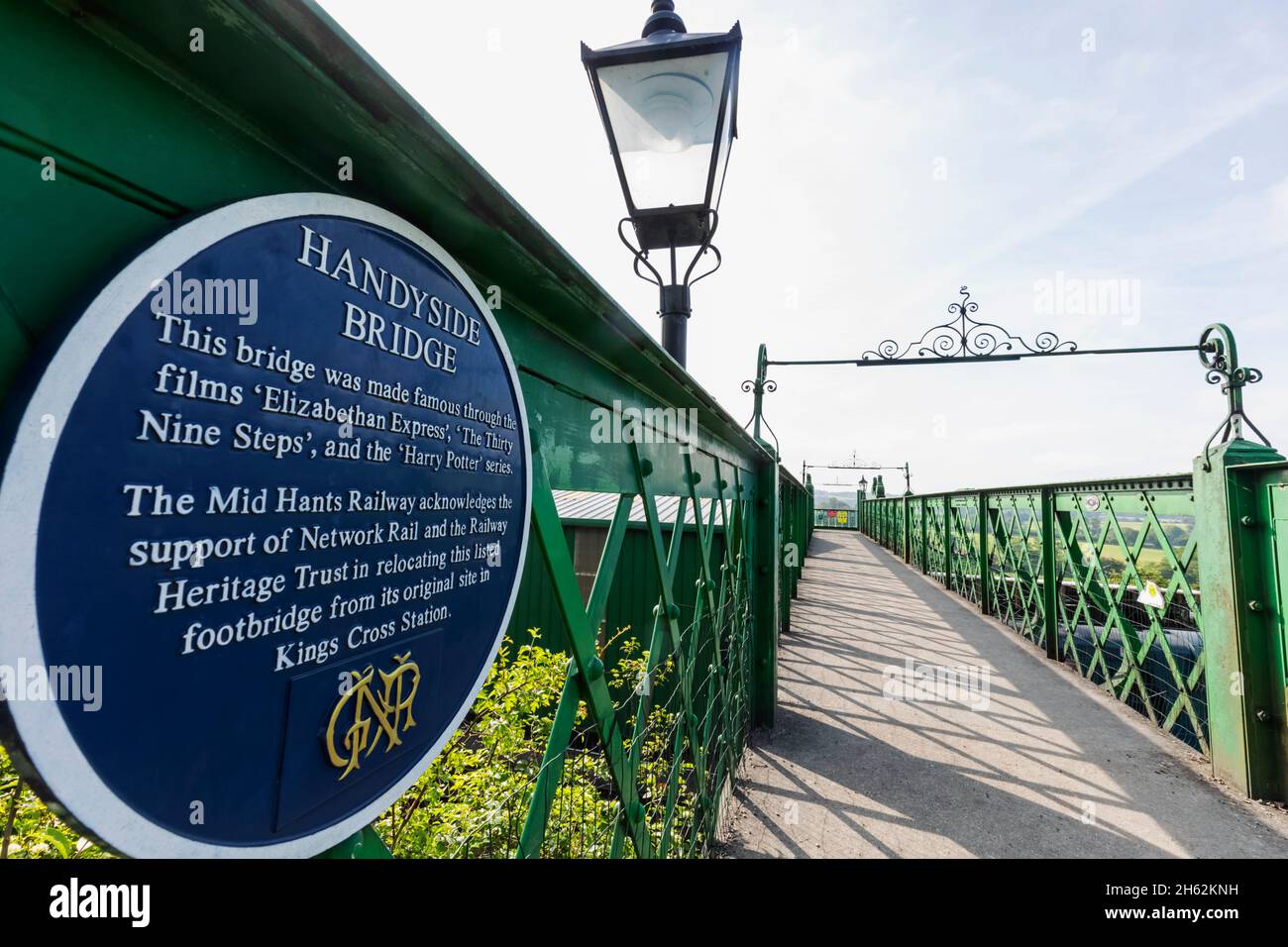 england,hampshire,ropley,ropley station,the mid-hants heritage railway aka the watercress line,handyside bridge Stock Photo