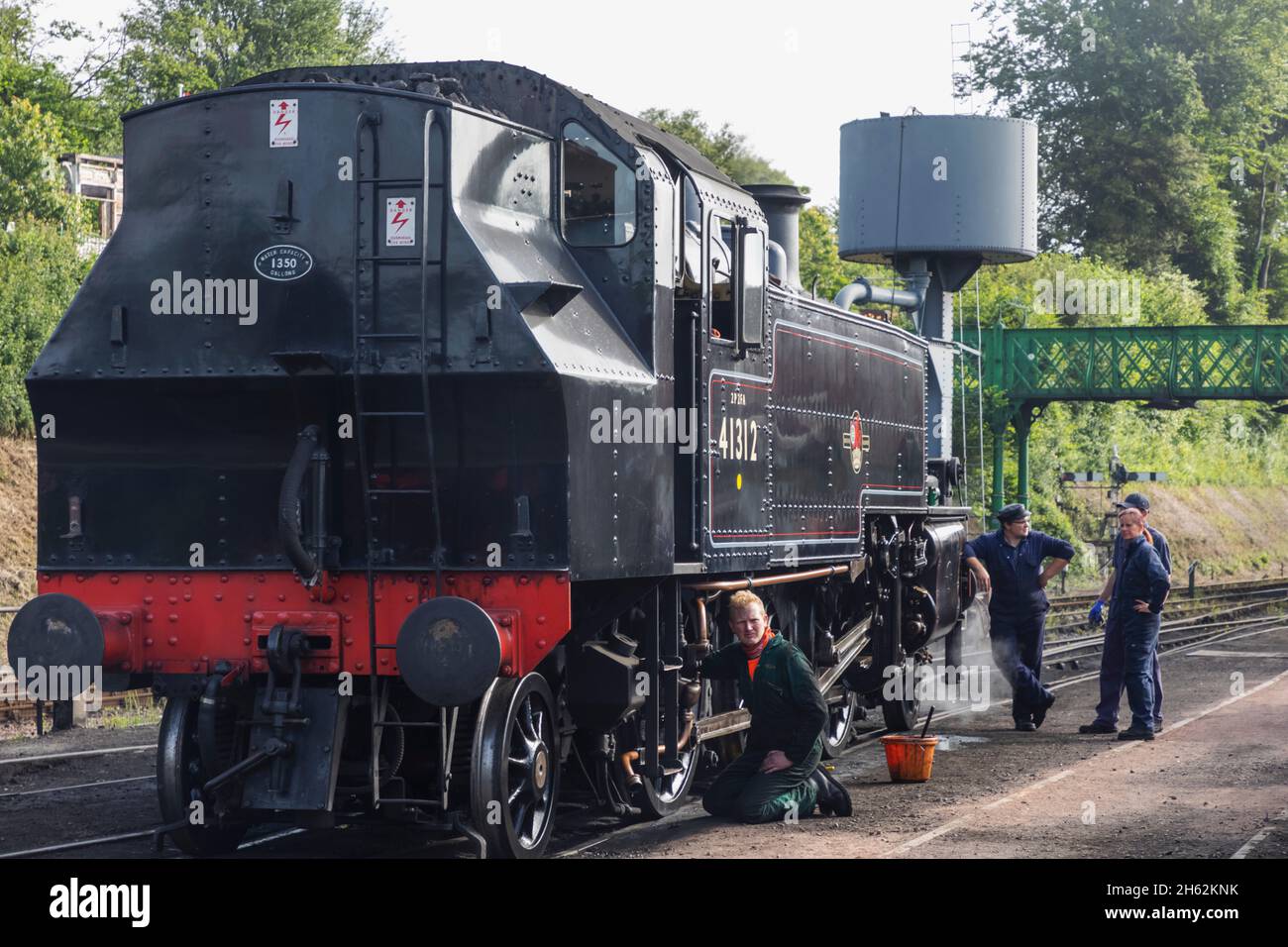 england,hampshire,ropley,ropley station,the mid-hants heritage railway aka the watercress line,steam train Stock Photo