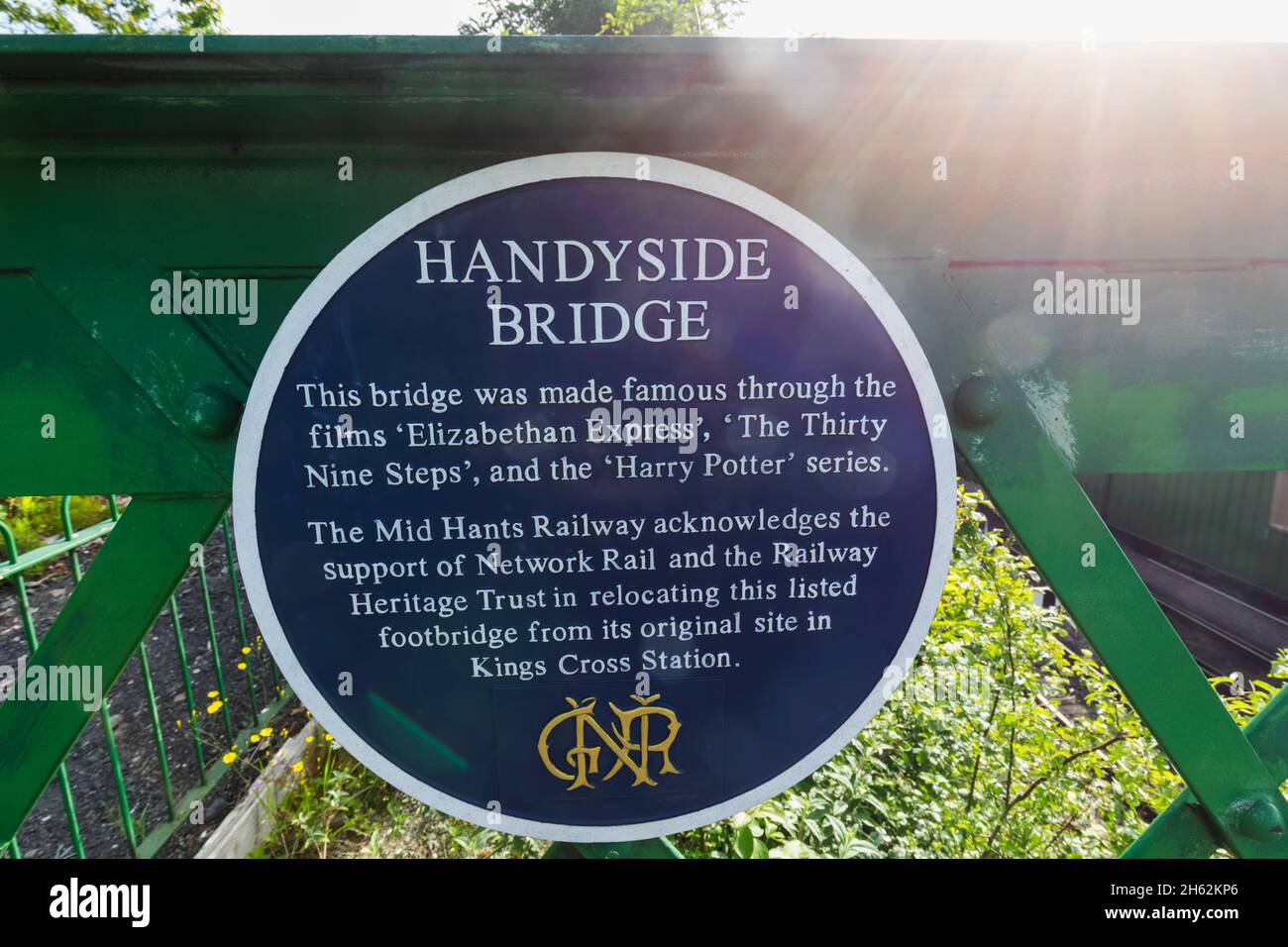 england,hampshire,ropley,ropley station,the mid-hants heritage railway aka the watercress line,handyside bridge Stock Photo