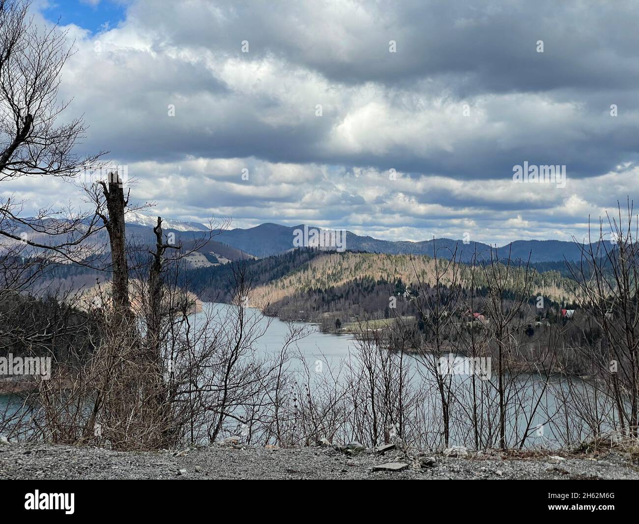 Panoramic view of Lokvarsko lake, beautiful mountain landscape, Lokve, Gorski kotar, Croatia Stock Photo