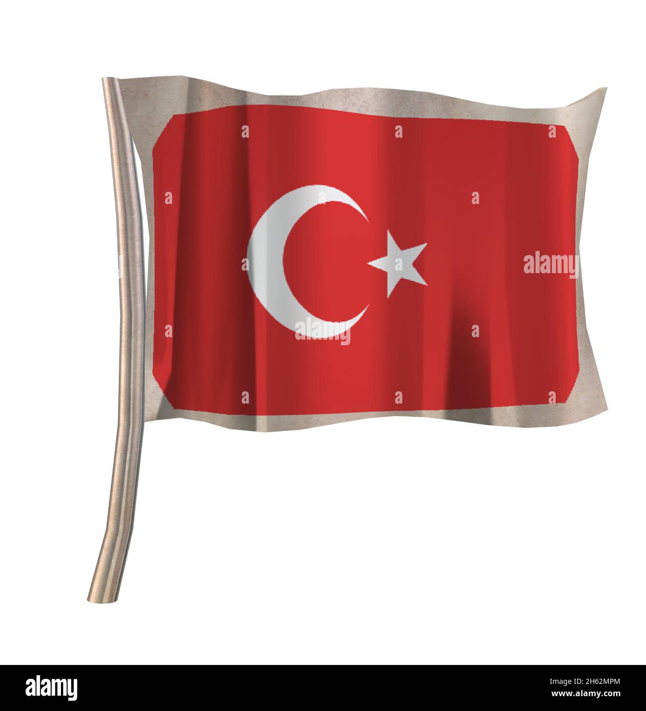 Turkey Shiny Metal Flag with Pole Stock Vector Image & Art Alamy