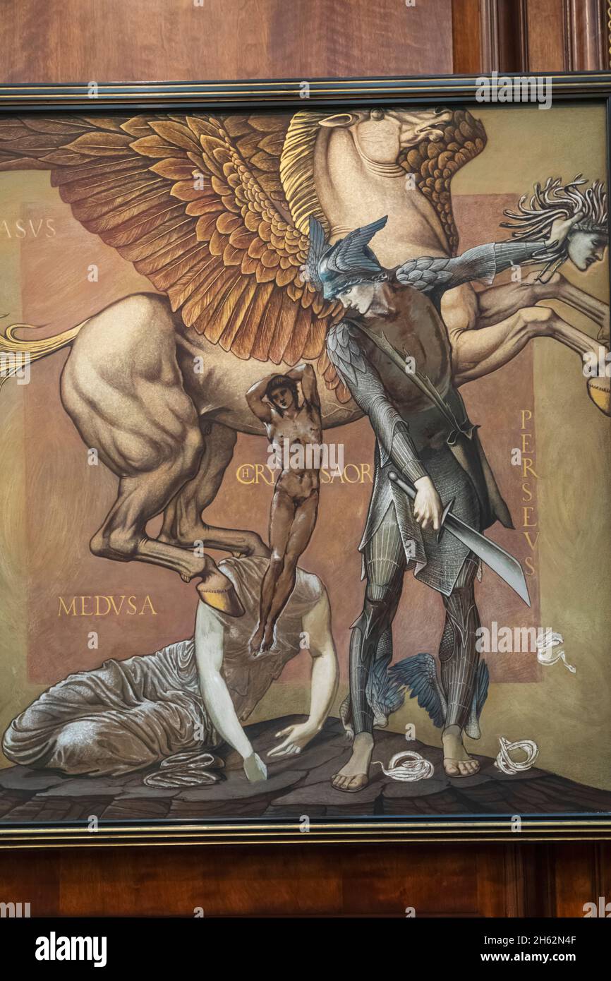 painting depicting a scene from the greek mythology perseus story showing the death of medusa by edward burne-jones Stock Photo