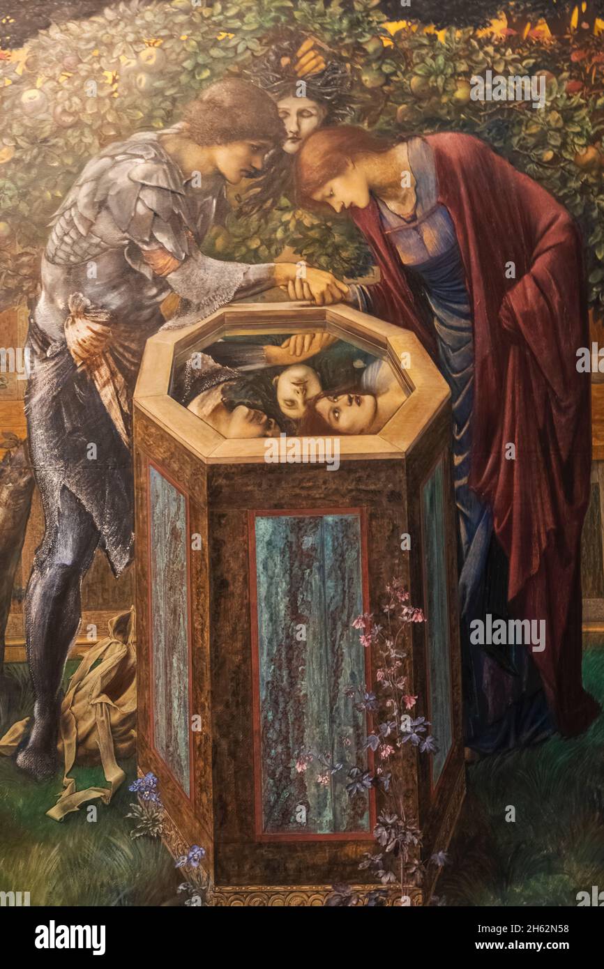 painting depicting a scene from the greek mythology perseus story showing perseus and andromeda looking at the baleful head by edward burne-jones Stock Photo