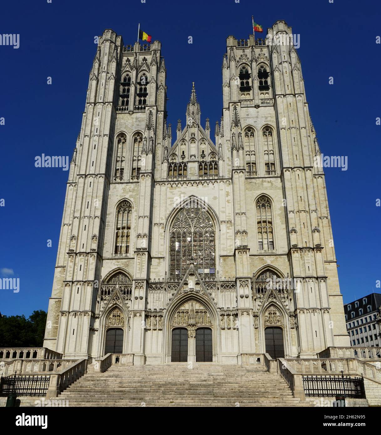 Cathedral in Bruxells St. Michel and St. Gudula Stock Photo