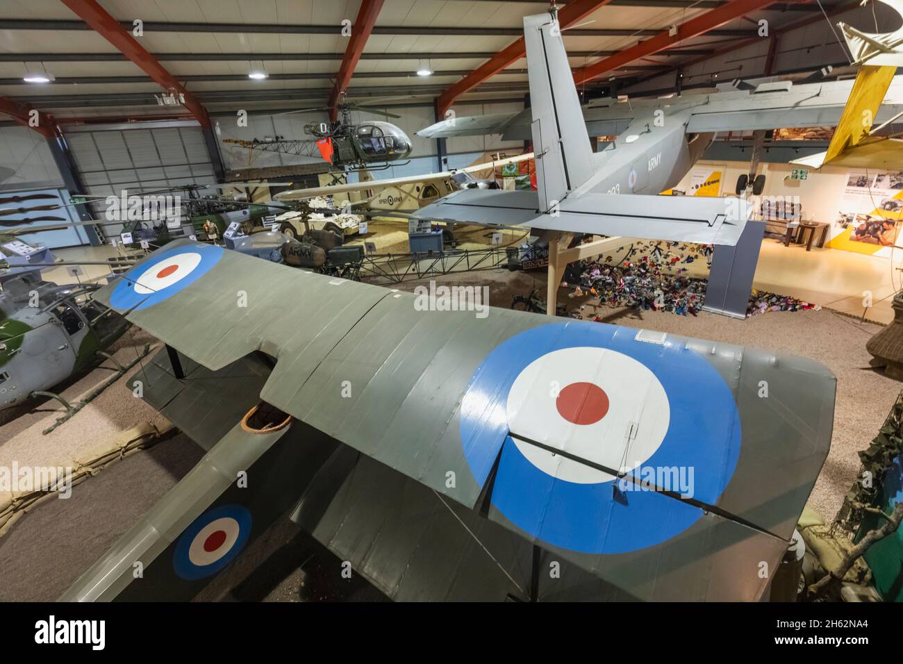 england,hampshire,andover,andover army flying museum,interior view of various military aircraft Stock Photo
