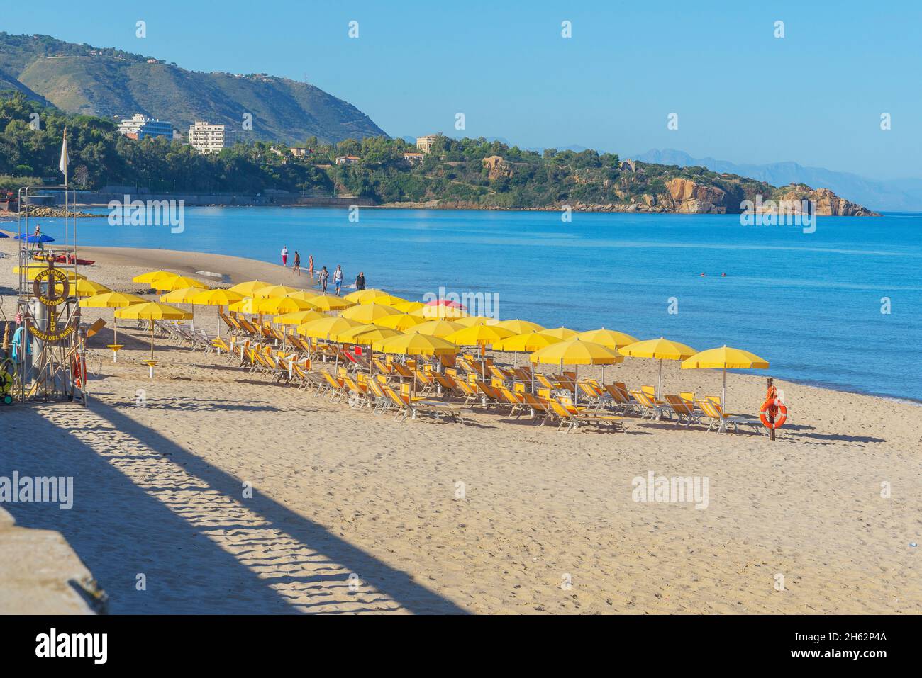 town beach,cefalu,sicily,italy, Stock Photo