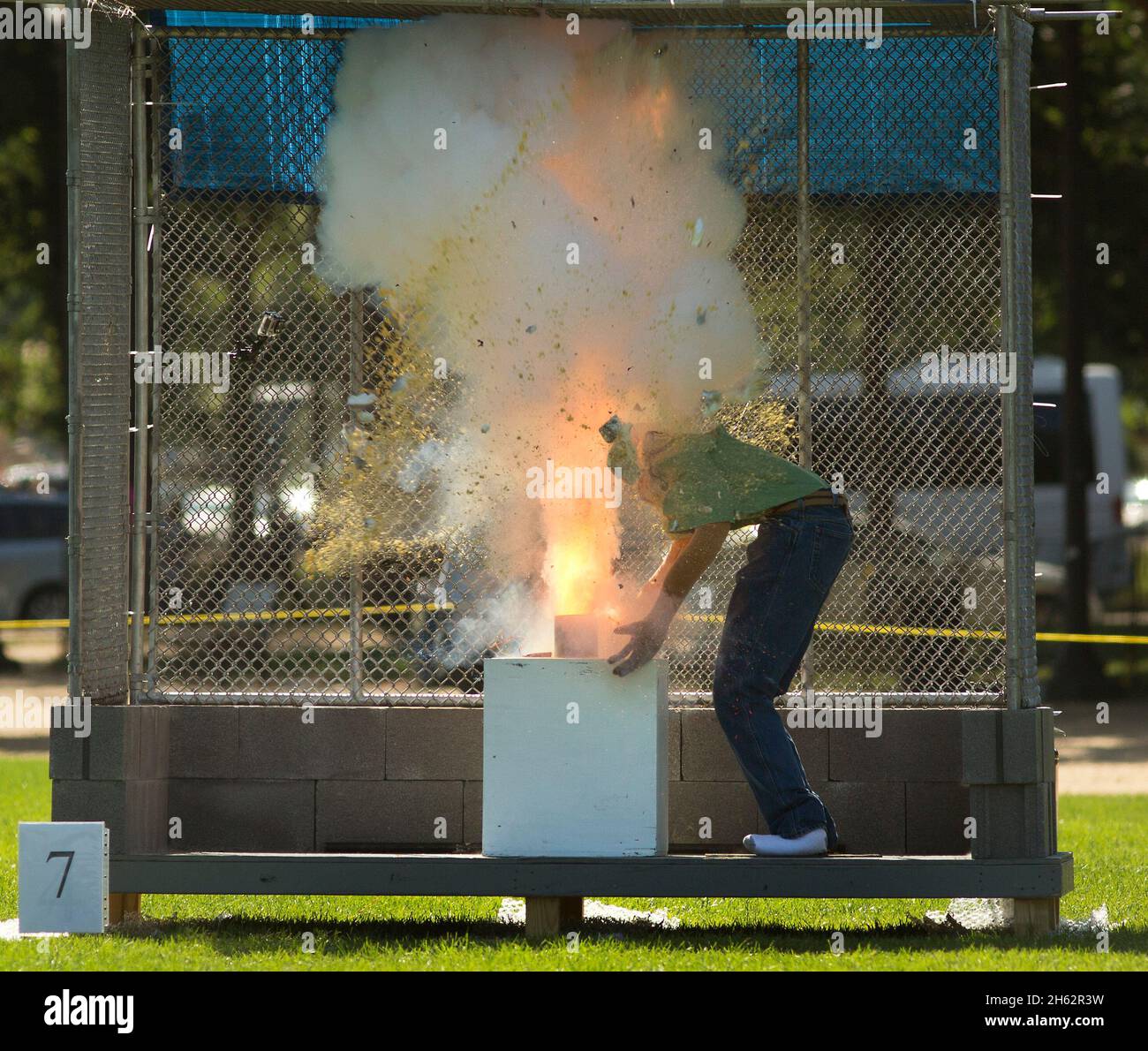 Mannequins are used to demonstrate the devastating, and often fatal, power of illegal fireworks