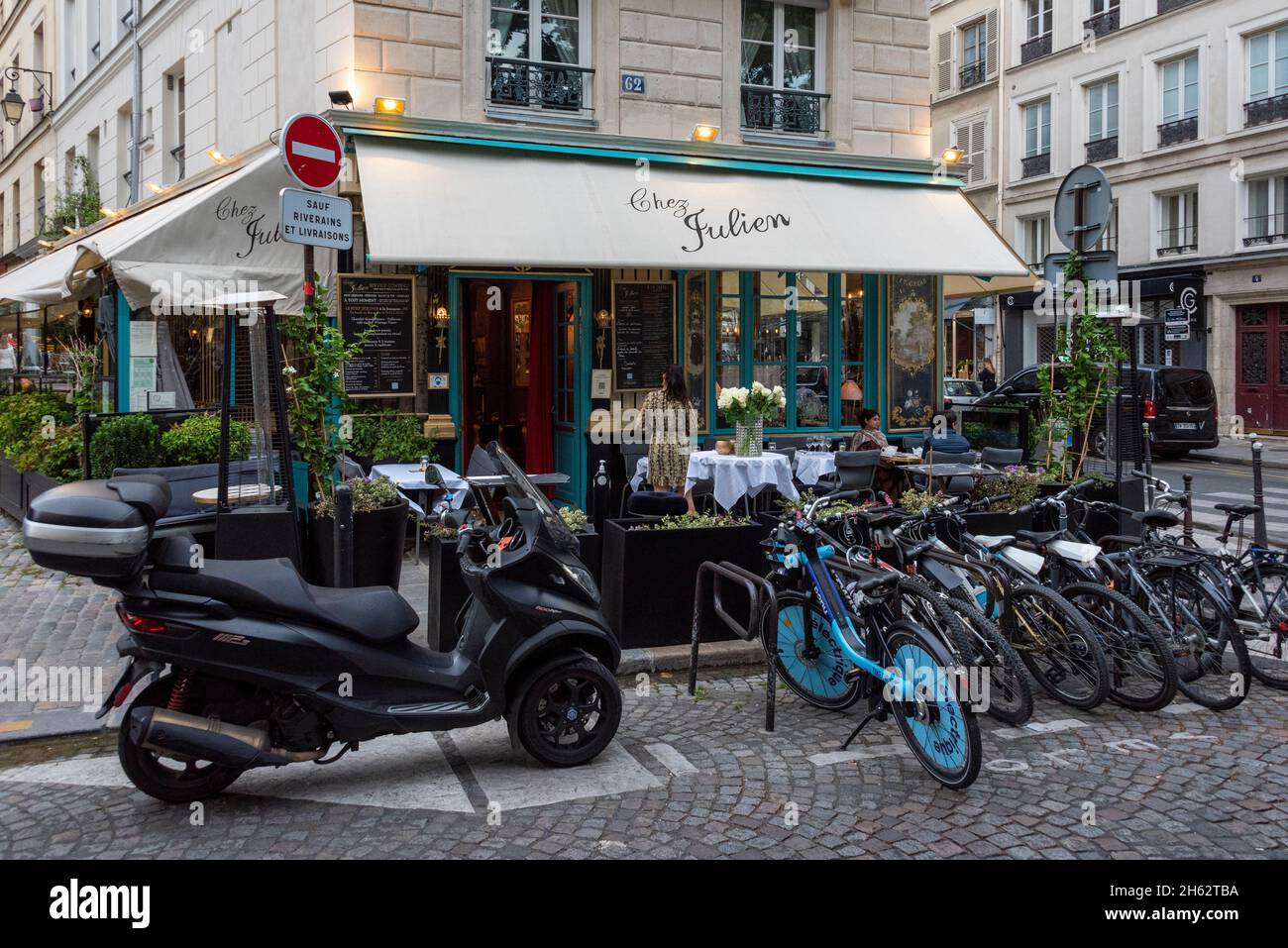 france,paris,chez julien restaurant in the jewish marais district Stock Photo