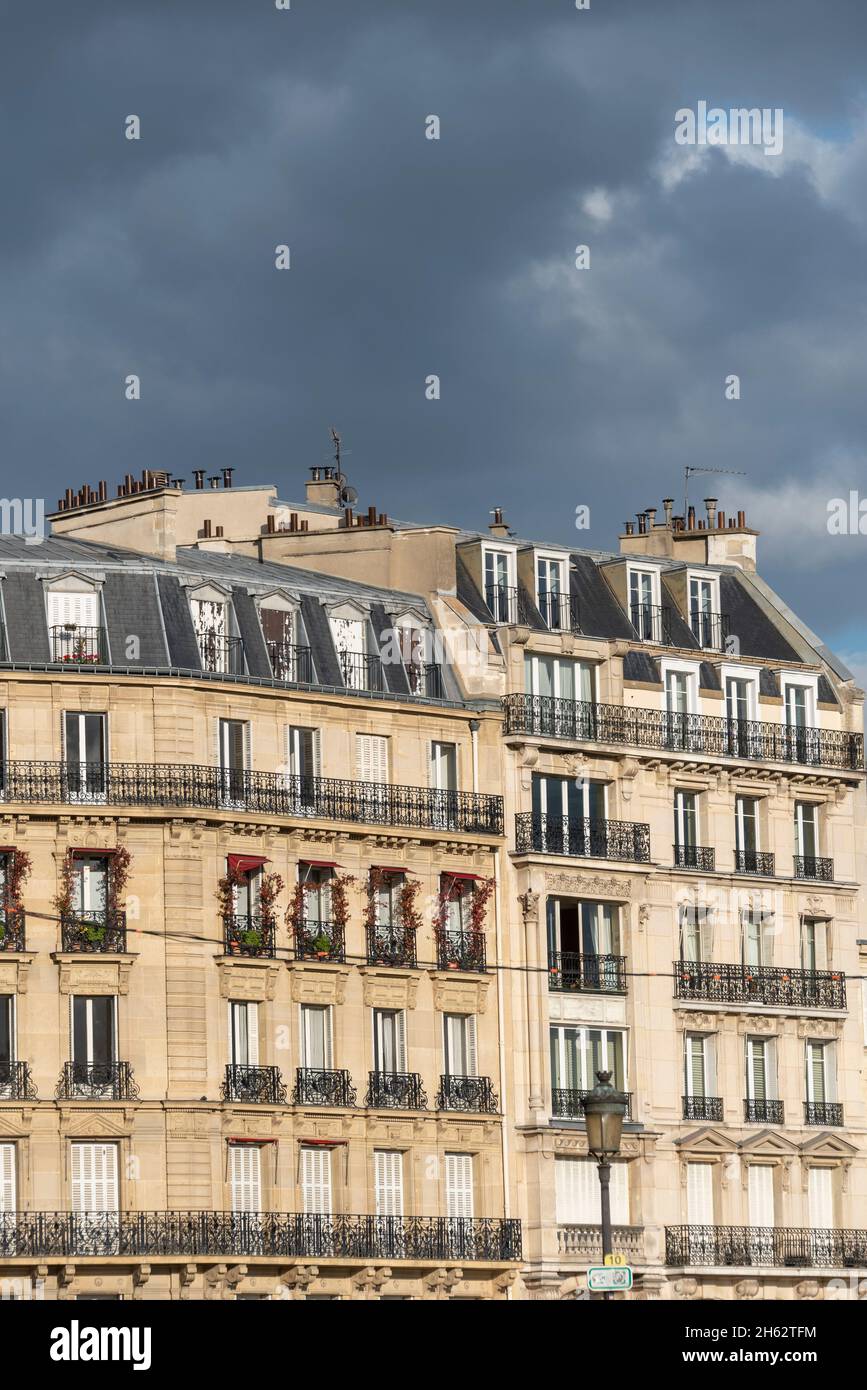 france,paris,historic apartment buildings in the latin quarter in paris