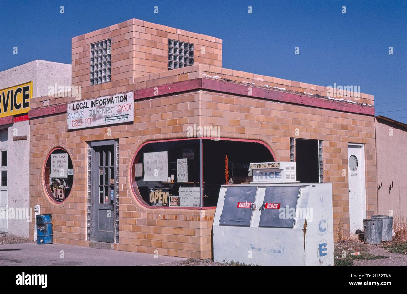 G-J Service Station, Kremmling, Colorado; ca. 1980. Stock Photo