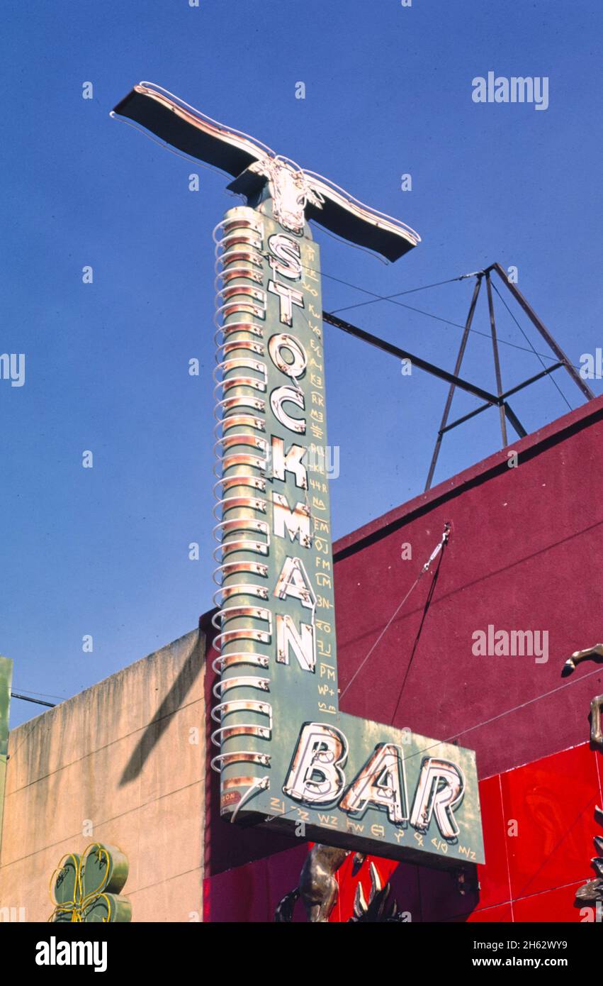 Stockman Bar sign, Wibaux, Montana; ca. 1987 Stock Photo Alamy