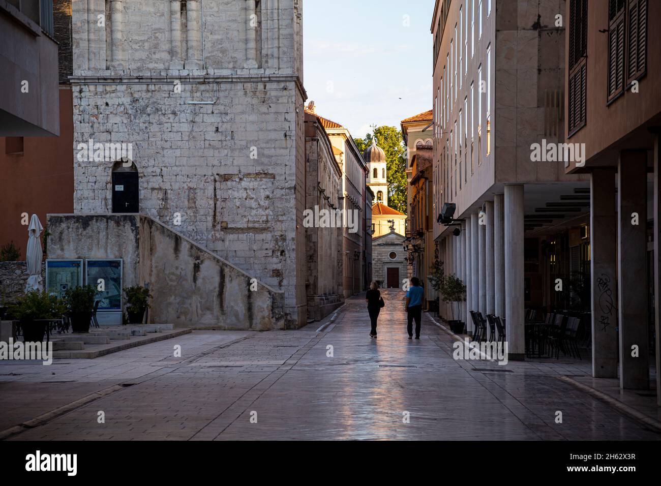 a pedestrian street in the old town of zadar,dalmatia,croatia Stock Photo