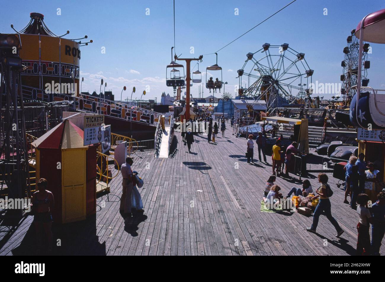 Casino Pier above, Seaside Heights, New Jersey; ca. 1978 Stock Photo