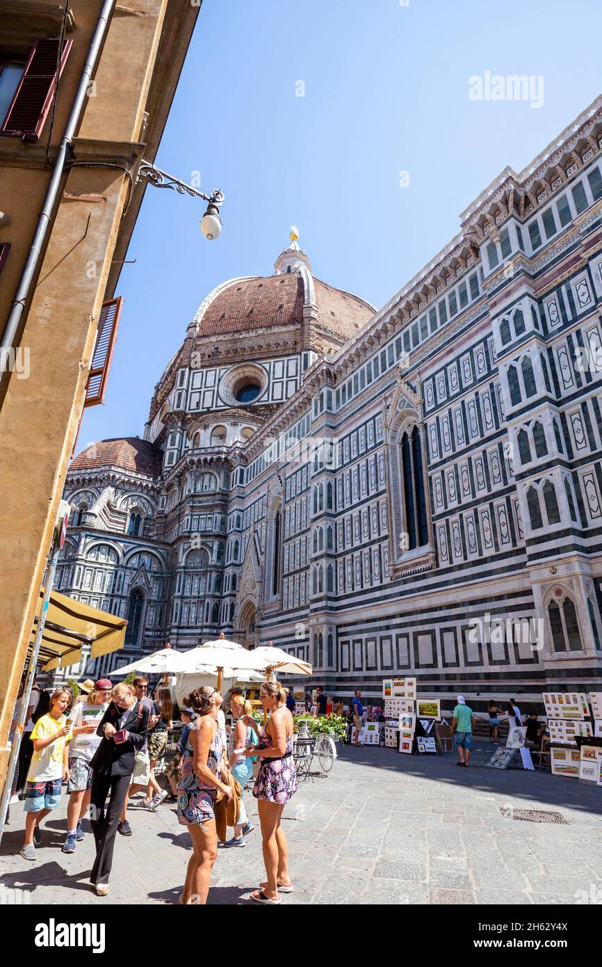 florence cathedral,formally the cattedrale di santa maria del fiore and giotto's campanile,tuscany,italy Stock Photo