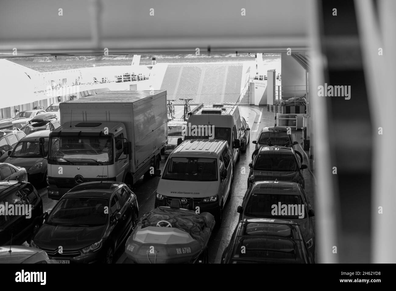 Vehicle transport ferry Black and White Stock Photos & Images - Alamy