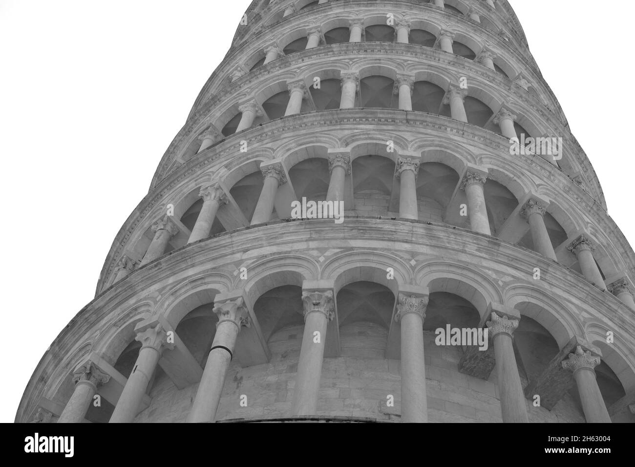 the leading tower of pisa at the square of miracles (piazza dei miracoli) in toscany,italy Stock Photo
