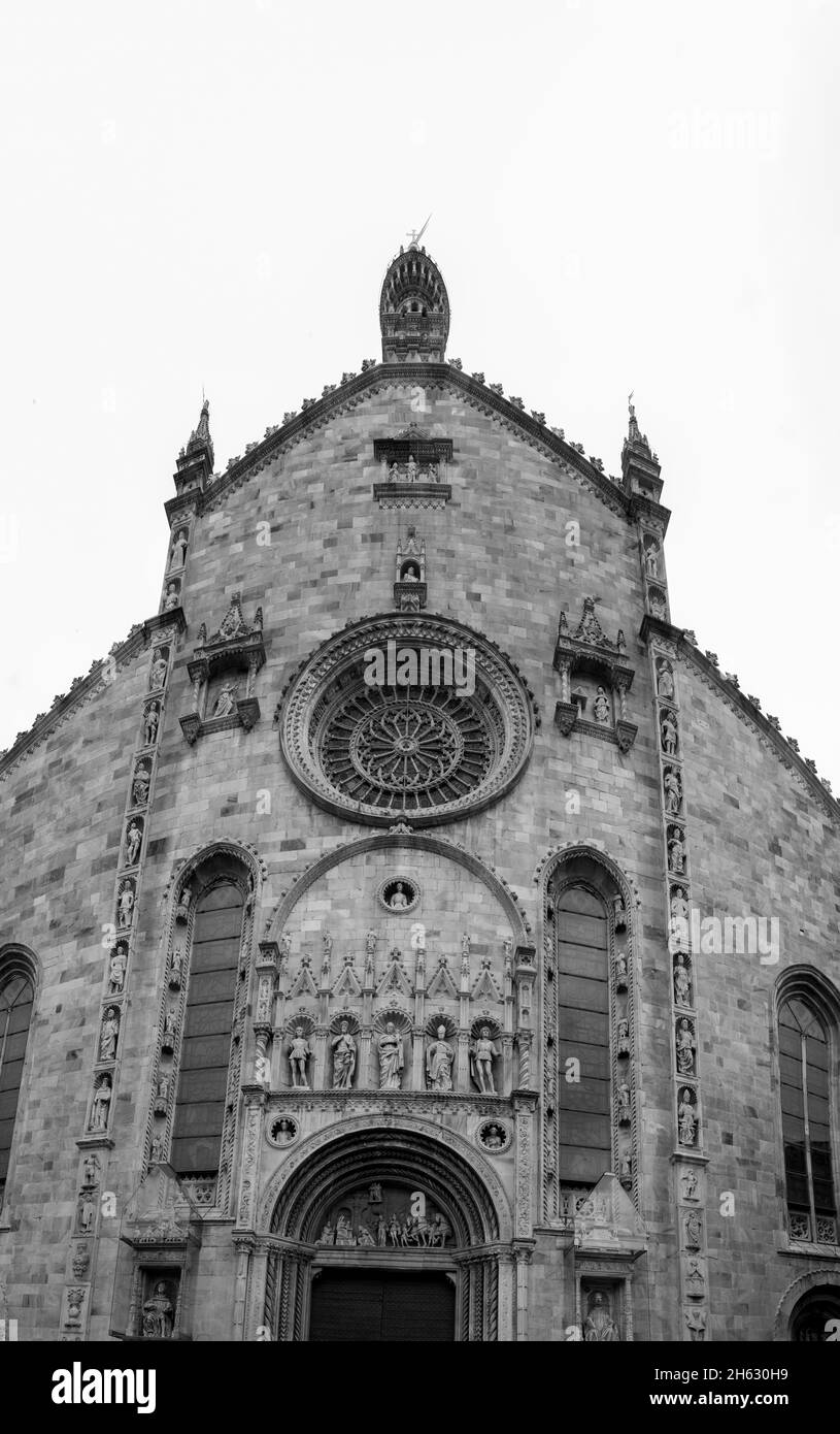 facade of cathedral in como city (cattedrale di santa maria assunta duomo di como),lombardy,italy Stock Photo