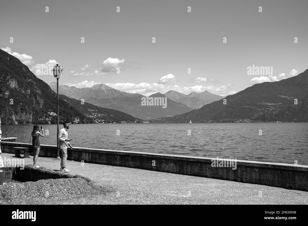 at lake como,italy,at the lake promenade menaggio,menaggio city Stock Photo