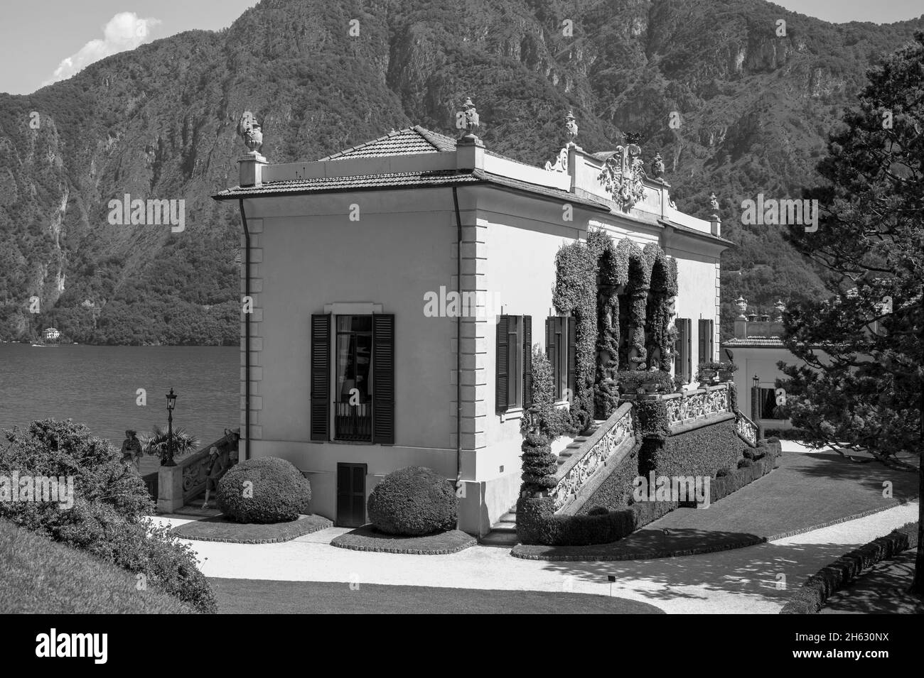 beautiful famous villa del balbianello,lenno,lake como,italy - filming location for star wars: attack of the clones and james bond: casino royale Stock Photo