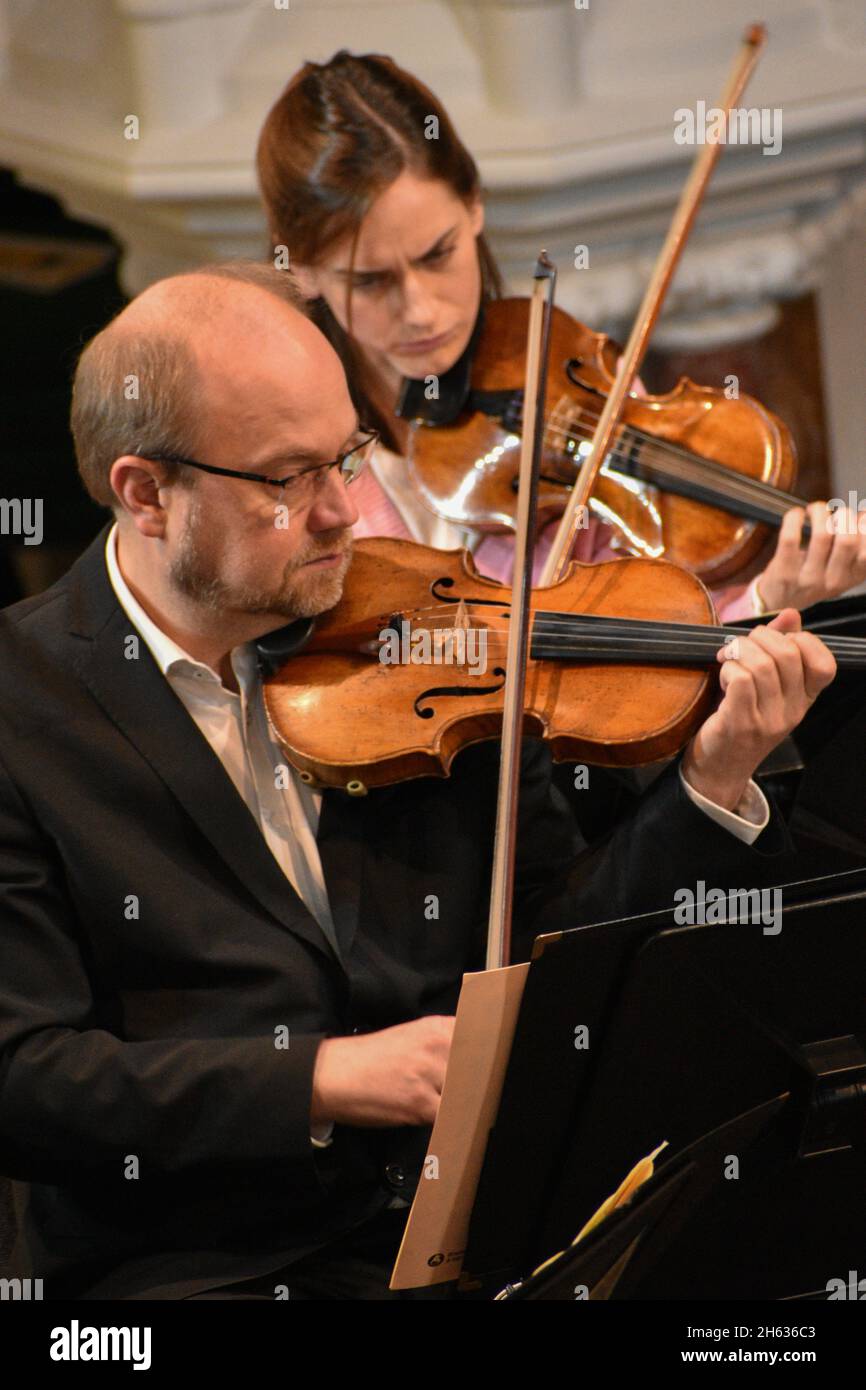 Bantry, West Cork, Ireland. 12th Nov, 2021. The Irish Chamber Orchestra and Florian Donderer of the Signum Quartett performed a beautiful program of music by Bach, Mozart, Debussy, and Leclair in Bantry's St. Brendan's church. Credit: Bantry Media/Alamy Live News Stock Photo