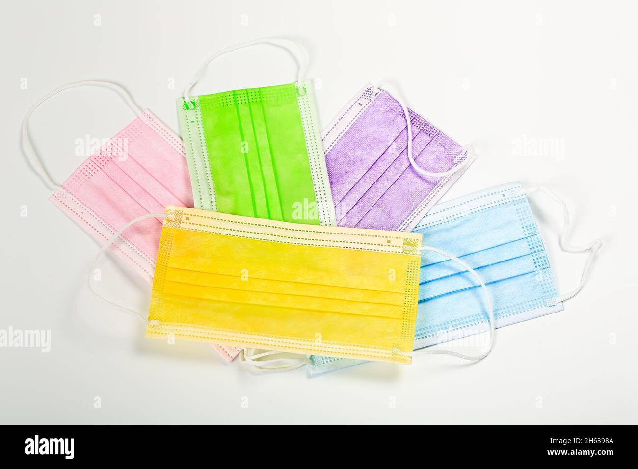 set of multicolored medical masks Stock Photo Alamy