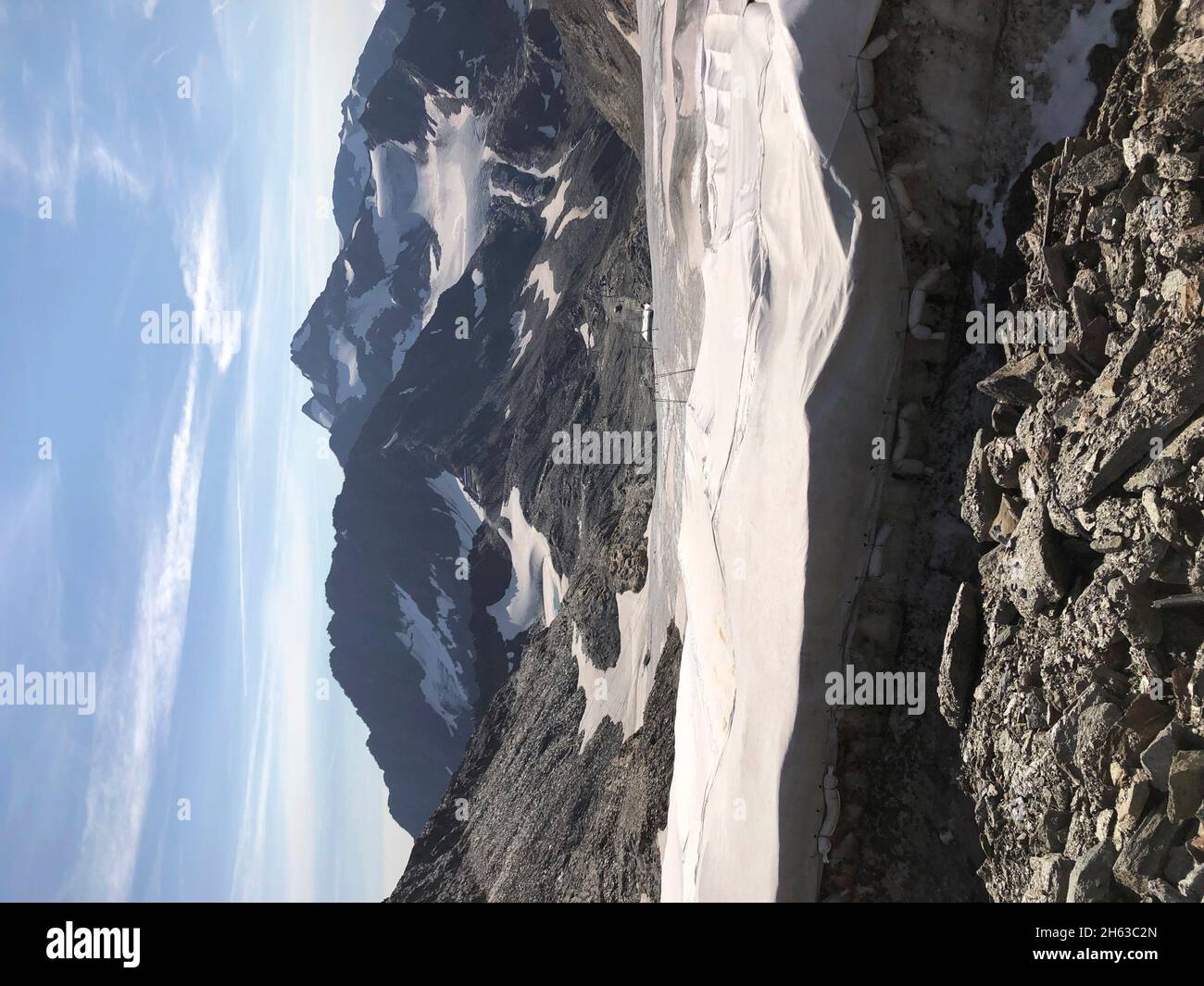 stubai glacier in summer,snow cover,schaufeljoch,ski area,gaiskarferner,zuckerhütl,nature,mountains,summer,snow,neustift,stubaital,tyrol,austria Stock Photo